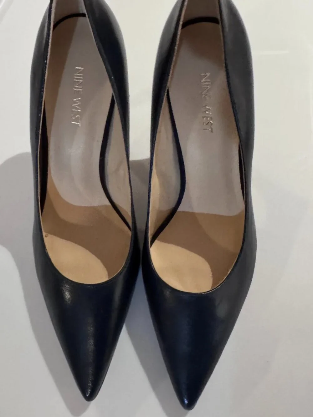 Nine West Tatiana Pointy Toe Pumps, Black, Leather, New, Never Worn, Size 9 - Picture 2 of 7